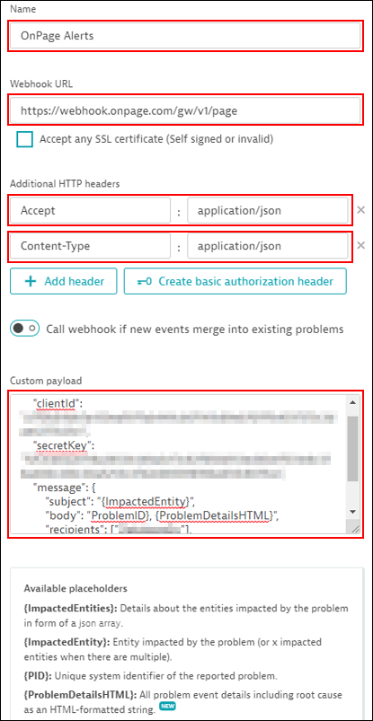 OnPage Dynatrace Integration