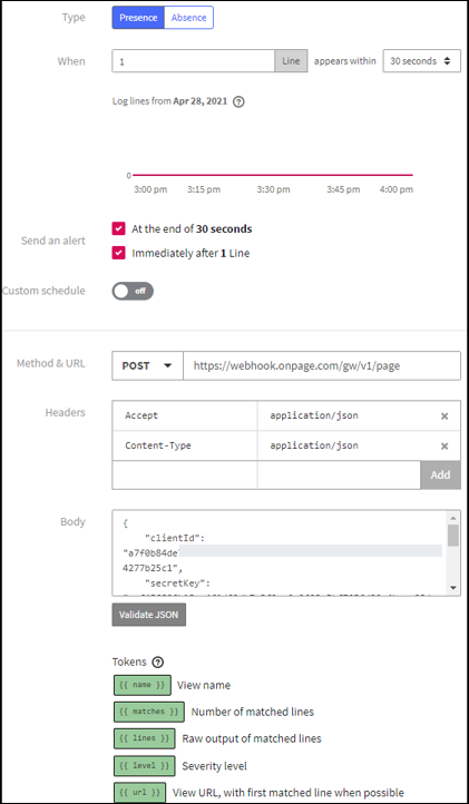 OnPage LogDNA Integration