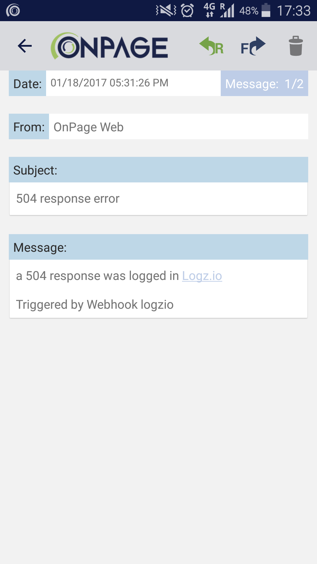 OnPage Logz.io Integration