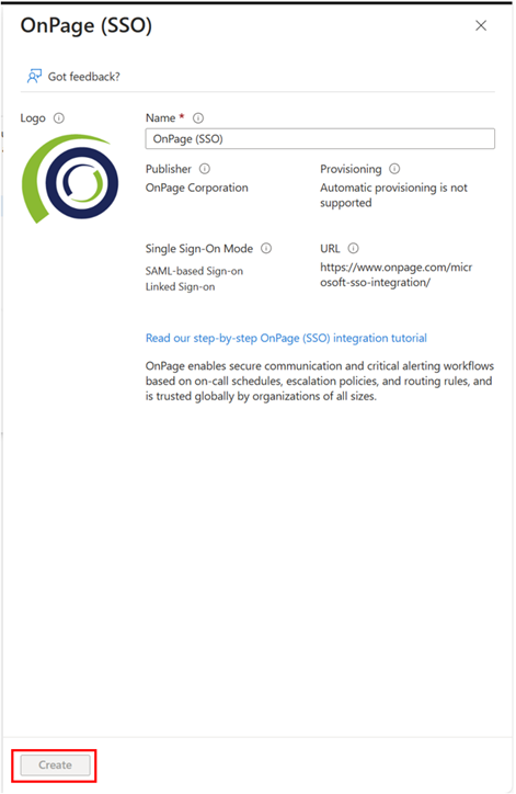 OnPage MS Saml Integration