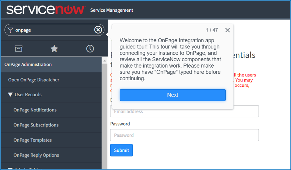 OnPage Servicenow Integration